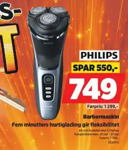POWER Philips barbermaskin Fem Minutters tilbud