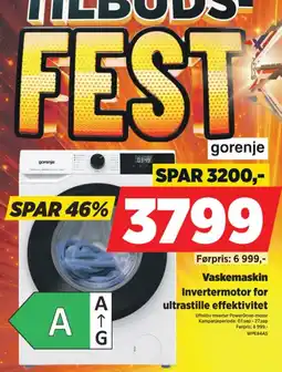 POWER gorenje vaskemaskin tilbud