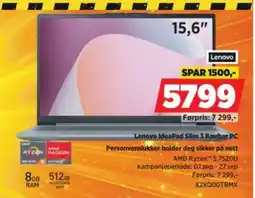 POWER Lenovo IdeaPad Slim 3 Bærbar PC tilbud