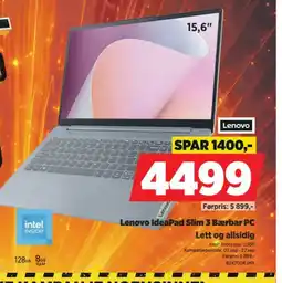 POWER Lenovo IdeaPad Slim 3 Bærbar PC tilbud