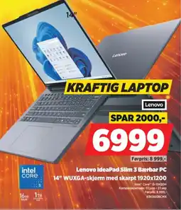 POWER Lenovo IdeaPad Slim 3 Bærbar PC tilbud