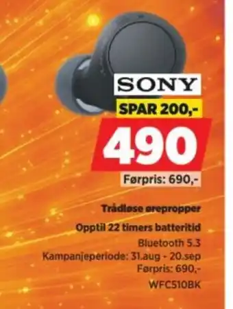 POWER Sony trådløse ørepropper tilbud