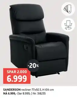 Bohus Sanderson recliner tilbud