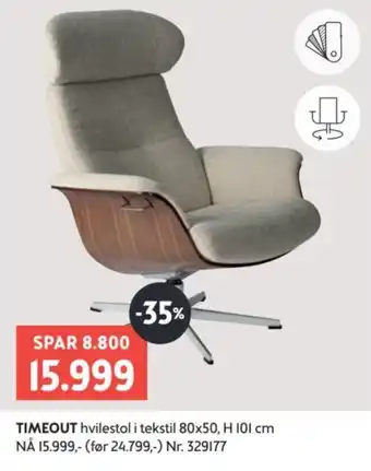 Timeout hvilestol i tekstil