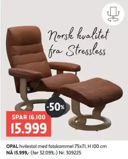 Bohus Stressless Opal hvilestol med fotkammel tilbud