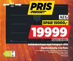 POWER AEG induksjonstopp med integrert vifte tilbud