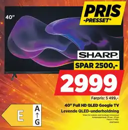 POWER Sharp 40" Full HD QLED Google TV tilbud