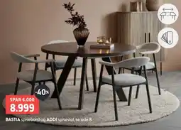 Bohus Bastia spisebord og Addi spisestol tilbud