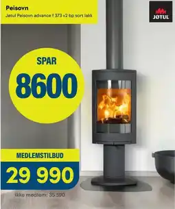 Maxbo Jøtul Peisovn advance f 373 v2 bp sort lakk tilbud