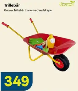 Maxbo Grouw Trillebår barn med redskaper tilbud