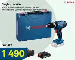 Maxbo Bosch Slagbormaskin gsb 18v med batteri tilbud