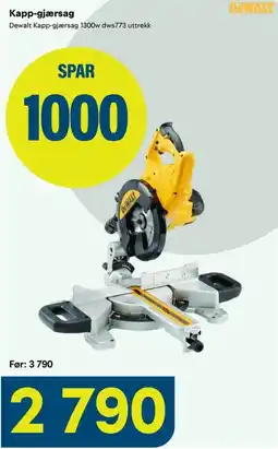 Maxbo DeWalt Kapp-gjærsag 1300w dws773 uttrekk tilbud