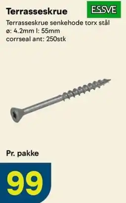 Maxbo Essve terrasseskruer senkehode torx stål tilbud