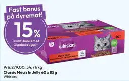 Gigaboks Whiskas Classic Meals In Jelly tilbud