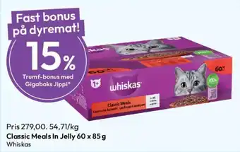 Gigaboks Whiskas Classic Meals In Jelly tilbud