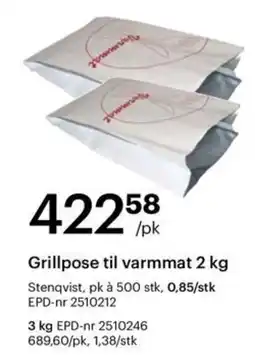 Storcash Grillpose til varmmat tilbud