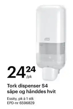 Storcash Tork dispenser S4 såpe og hånddes hvit tilbud