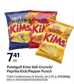 Storcash Potetgull Kims Salt Crunch/Paprika Kick/Pepper Punch tilbud