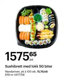 Storcash Sushibrett med lokk 50 biter tilbud