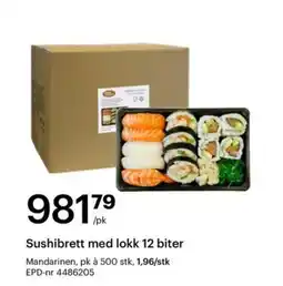 Storcash Mandarinen Sushibrett med lokk 12 biter tilbud