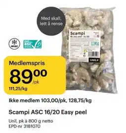 Storcash Scampi ASC 16/20 Easy peel tilbud