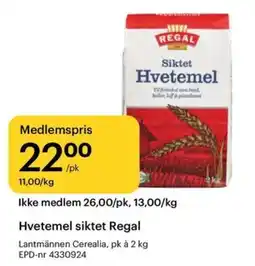 Storcash Hvetemel siktet Regal tilbud