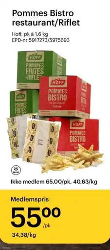 Storcash Hoff pommes bistro restaurant/riflet tilbud