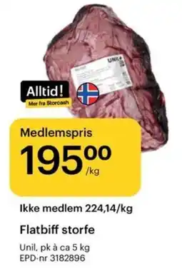 Storcash Flatbiff storfe tilbud