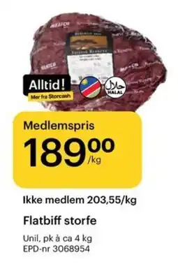 Storcash Flatbiff storfe tilbud