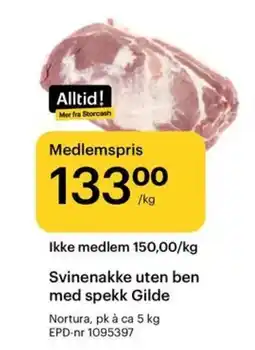 Storcash Gilde Svinenakke uten ben med spekk tilbud
