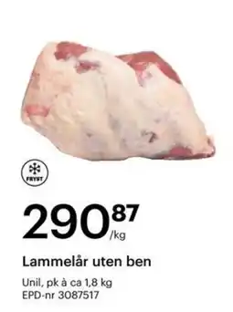 Storcash Lammelår uten ben tilbud