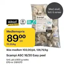 Storcash Scampi ASC 16/20 Easy peel tilbud