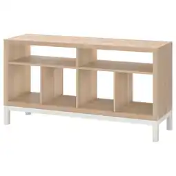 IKEA Kallax tv-benk med understell, hvitbeiset eikemønster, 147x39x78 cm tilbud
