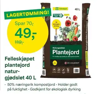 Felleskjøpet plantejord naturgjødslet
