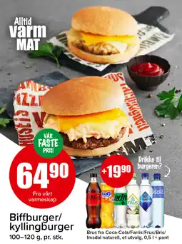 Eurospar Biffburger/kyllingburger tilbud