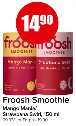 Eurospar Froosh Smoothie Mango Mania/Strawbana Swirl tilbud