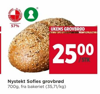 Meny Nystekt Sofies grovbrød tilbud