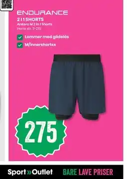 Sport Outlet ENDURANCE 2 I 1 SHORTS tilbud