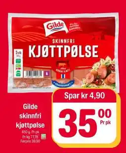 Coop Extra GILDE SKINNFRI KJØTTPØLSE tilbud