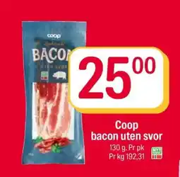 Coop Extra Coop bacon uten svor tilbud