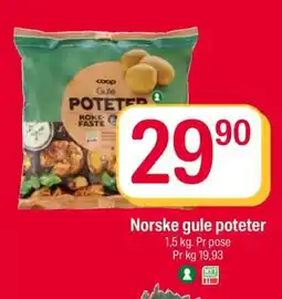Coop Extra Norske gule poteter tilbud