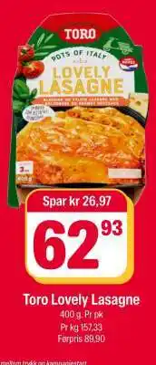 Coop Extra Toro Lovely Lasagne tilbud