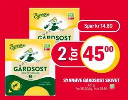 Coop Extra SYNNØVE GÅRDSOST SKIVET tilbud