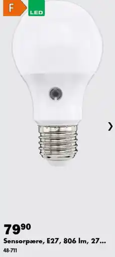 Biltema Sensorpære, E27, 806 lm, 27... tilbud