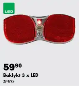 Biltema Baklykt 3 x LED tilbud