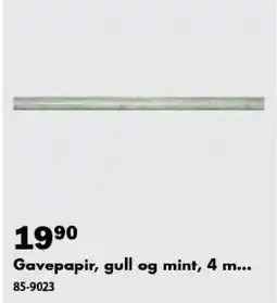 Biltema Gavepapir, gull og mint tilbud