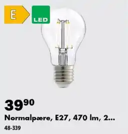 Biltema Normalpære, E27, 470 lm tilbud