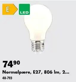 Biltema Normalpære, E27, 806 lm, 2... tilbud