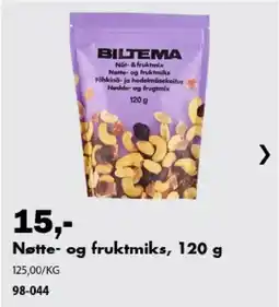 Biltema Biltema nøtte- og fruktmiks tilbud