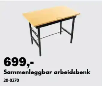 Sammenleggbbar arbeidsbenk
